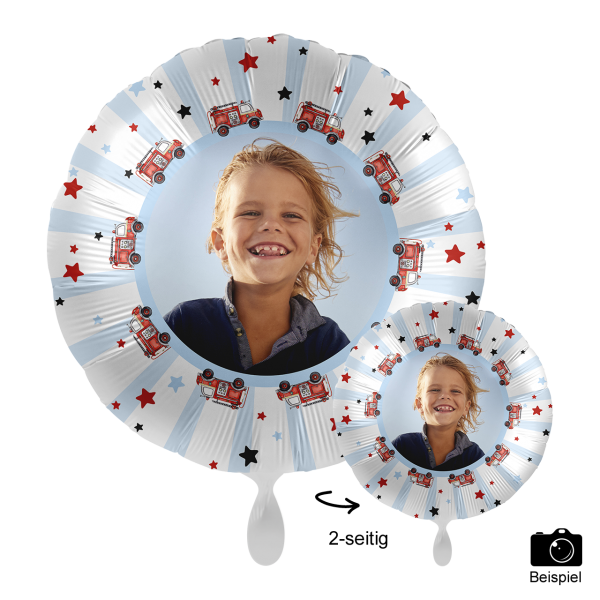 1 Ballon mit Foto - Feuerwehrauto